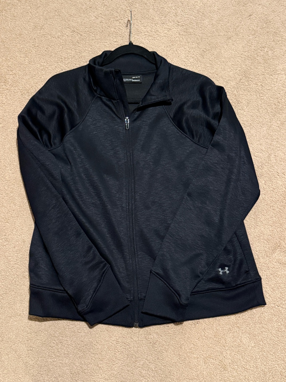 Under Armour HeatGear Armour Full Zip Jacket Black Women’s Large Loose Fit
